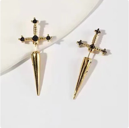 Illusion Dagger Sword Earrings - Mystical Rose Gems