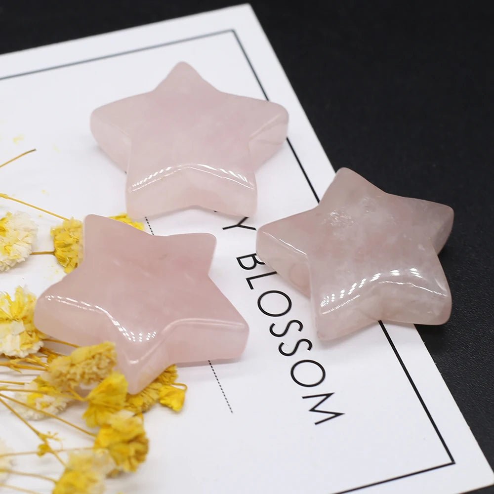 Natural Crystal Stone Stars - Mystical Rose Gems