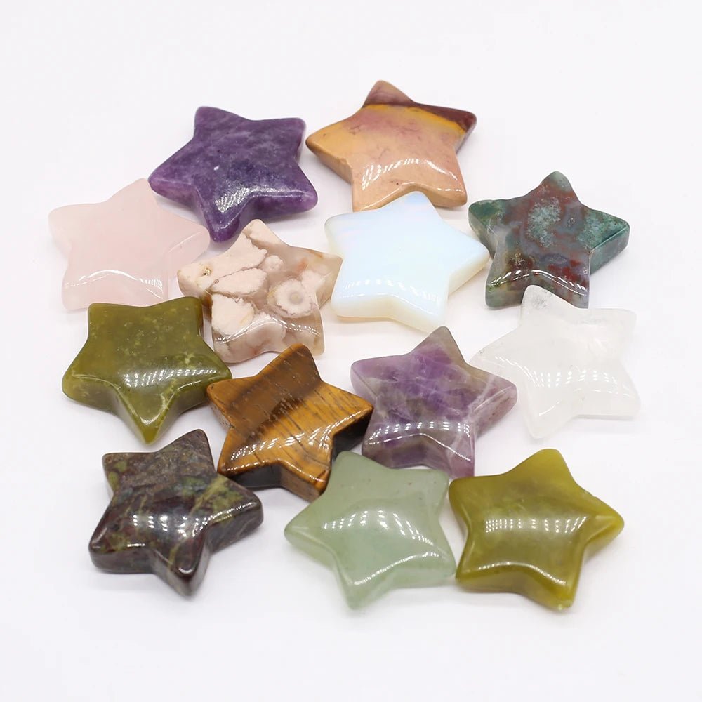 Natural Crystal Stone Stars - Mystical Rose Gems