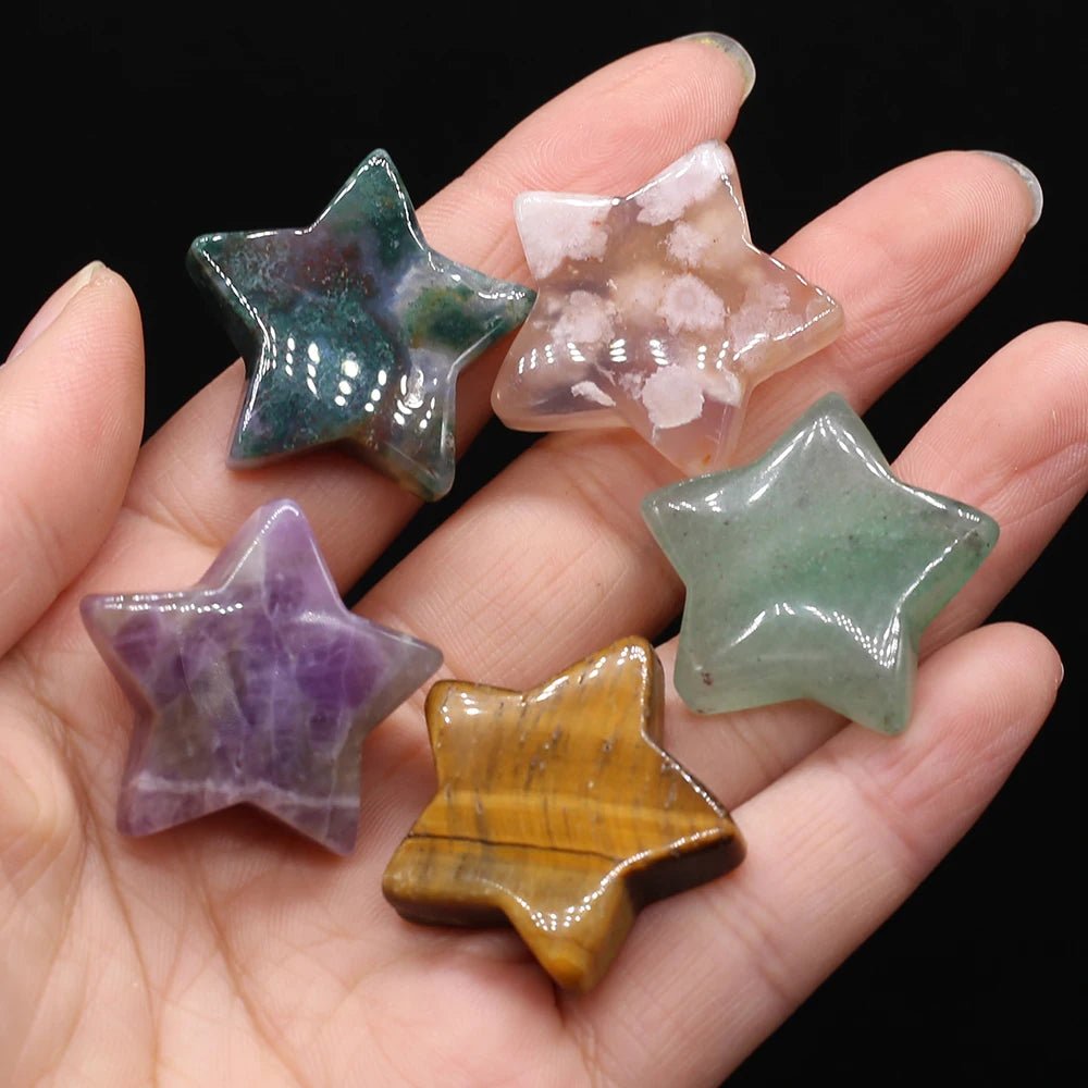 Natural Crystal Stone Stars - Mystical Rose Gems