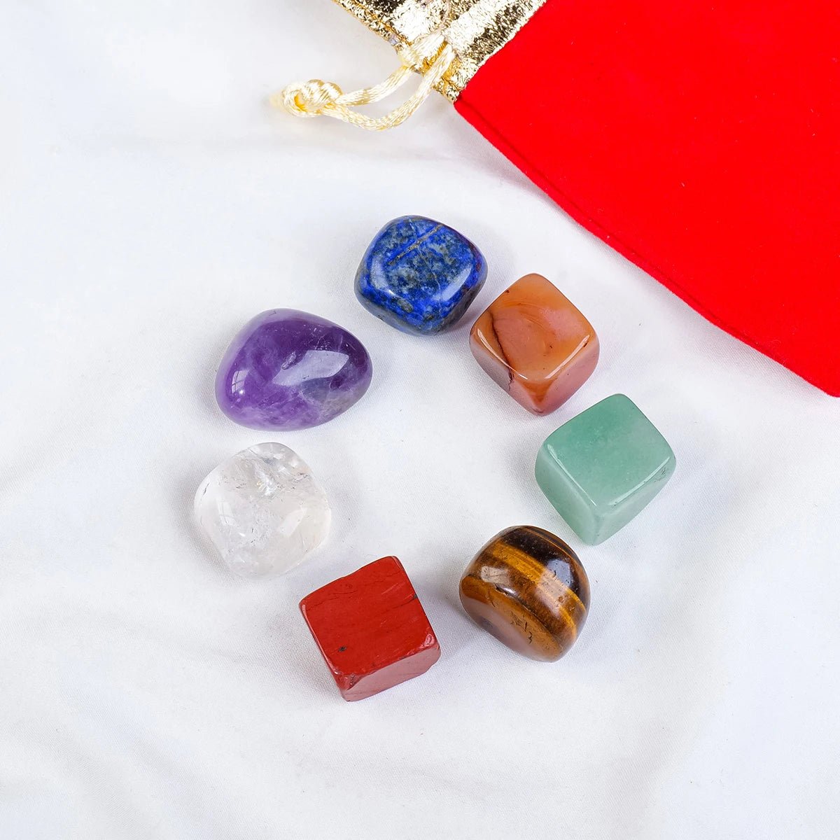 7 Stone Chakra Crystal Healing Set - Mystical Rose Gems