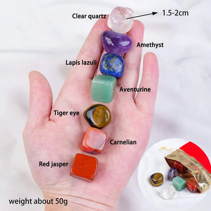 7 Stone Chakra Crystal Healing Set - Mystical Rose Gems