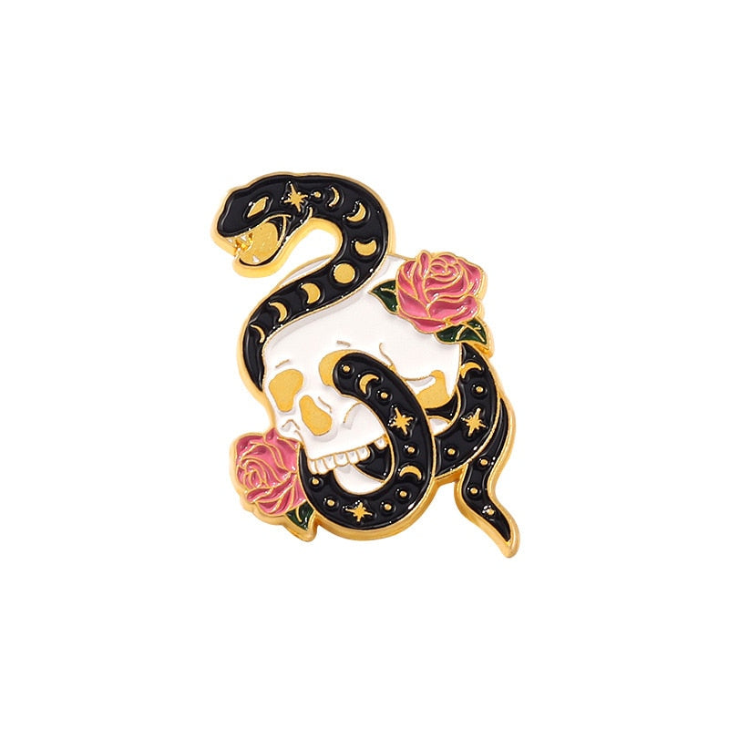 Tarot and Snake Enamel Pins