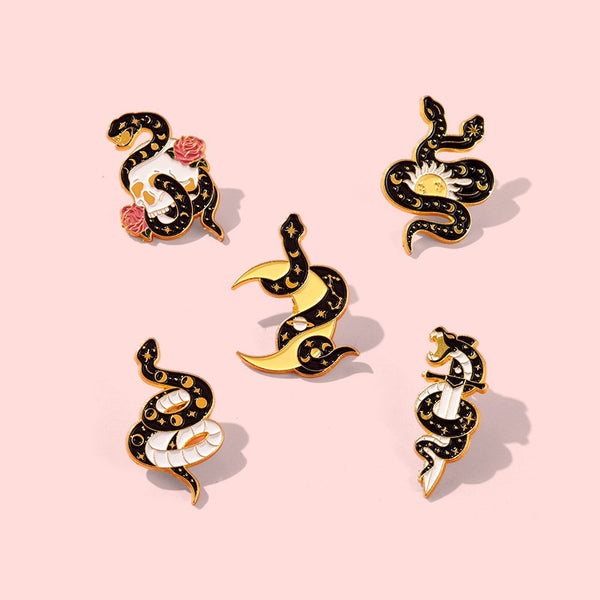 Tarot and snake pins