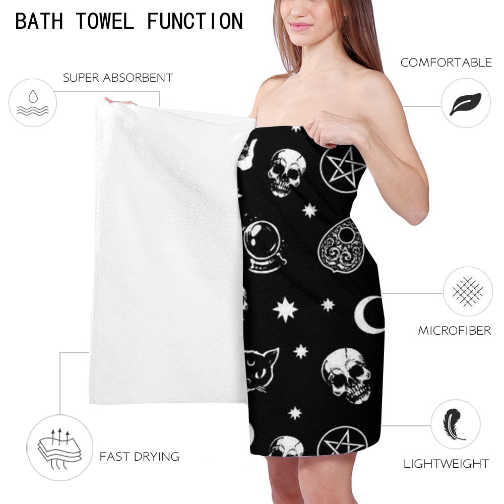 Witchy Goth Bath Beach Towels