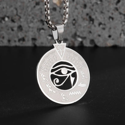 Ancient Egyptian Eye of Horus and Ankh Pendant Necklaces - Mystical Rose Gems