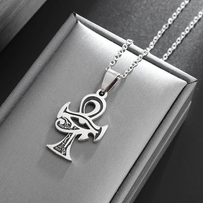 Ancient Egyptian Eye of Horus and Ankh Pendant Necklaces - Mystical Rose Gems