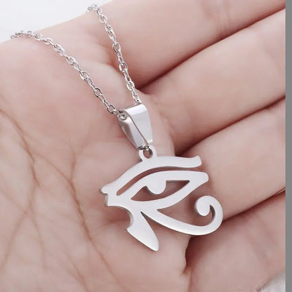 Ancient Egyptian Eye of Horus and Ankh Pendant Necklaces - Mystical Rose Gems