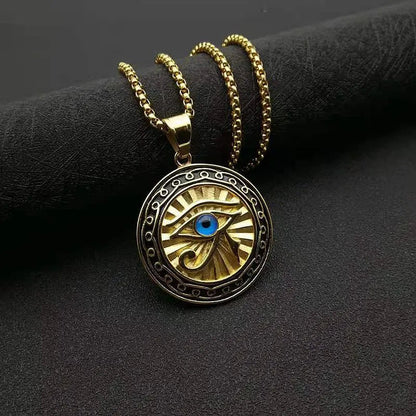 Ancient Egyptian Eye of Horus and Ankh Pendant Necklaces - Mystical Rose Gems