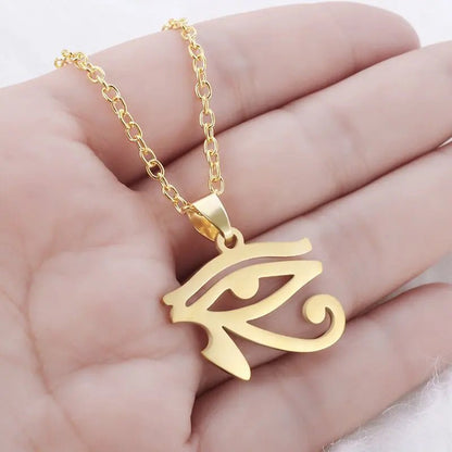 Ancient Egyptian Eye of Horus and Ankh Pendant Necklaces - Mystical Rose Gems