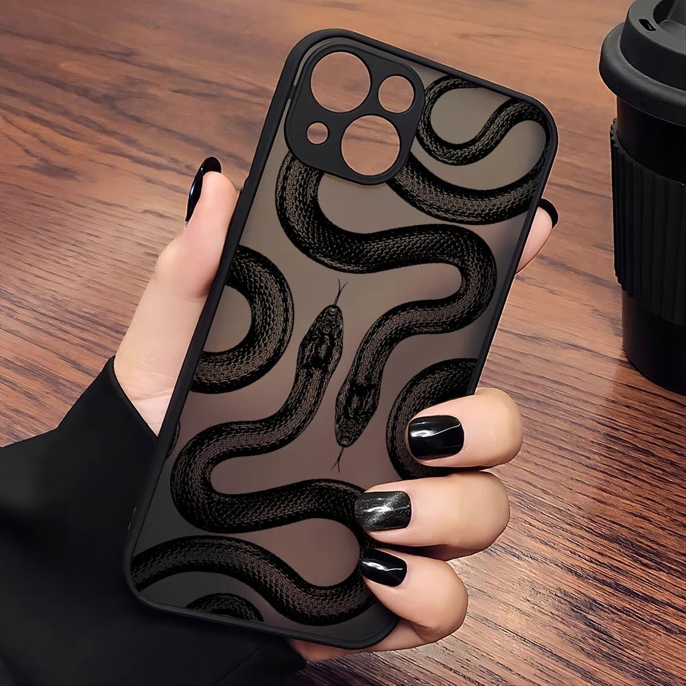 Black Snake Graphic Cell Phone Case For iPhone - Mystical Rose Gems