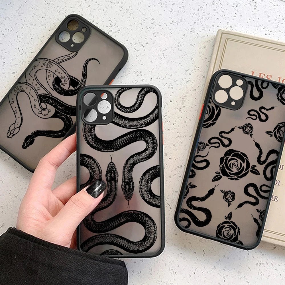 Black Snake Graphic Cell Phone Case For iPhone - Mystical Rose Gems