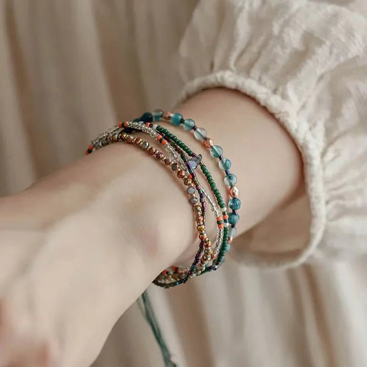 Boho Style Multi - Layer Beads Bracelet - Mystical Rose Gems