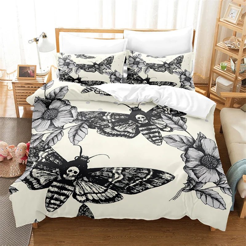 Butterfly And Death Moth Duvet Cover Bedding Sets - Mystical Rose Gems