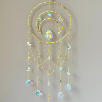 Crescent Moon Prism Suncatcher - Mystical Rose Gems