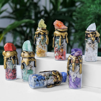 Crystal Gemstone Wishing Bottles - Mystical Rose Gems