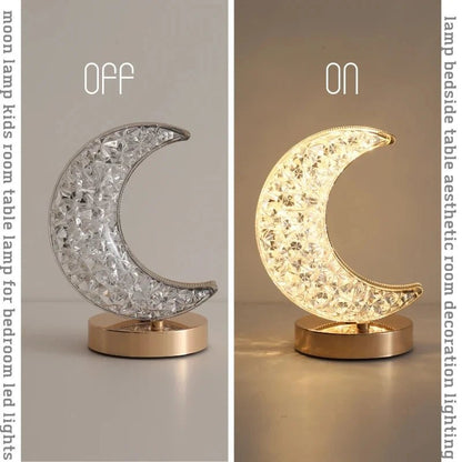 Crystal Moon Dimming Night Light - Mystical Rose Gems