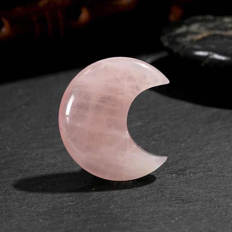 Crystal Moon Polished Natural Stones - Mystical Rose Gems