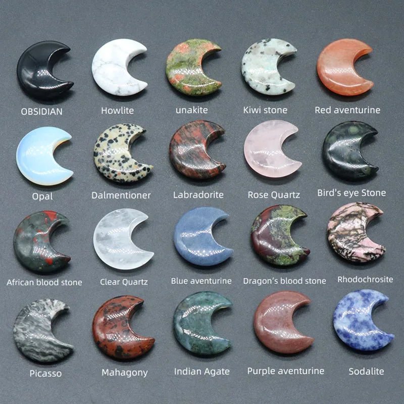 Crystal Moon Polished Natural Stones - Mystical Rose Gems