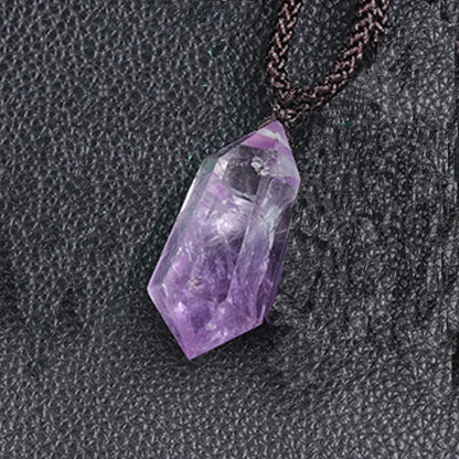 Crystal Pendants - Double Pointed Hexagonal Necklaces - Mystical Rose Gems