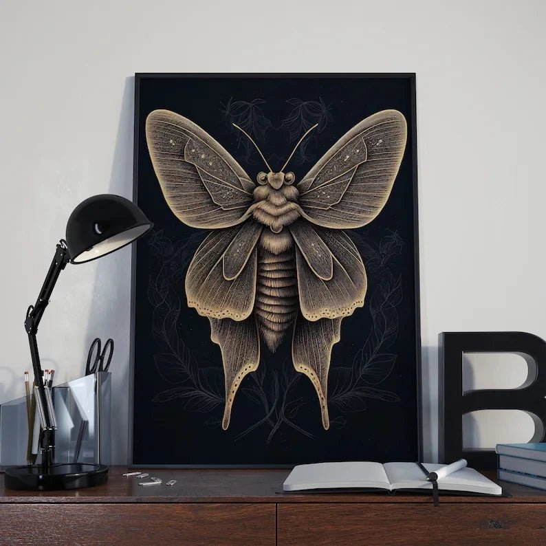 Dark Academia Insects Canvas Wall Art - Mystical Rose Gems