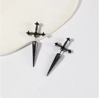 Illusion Dagger Sword Earrings - Mystical Rose Gems