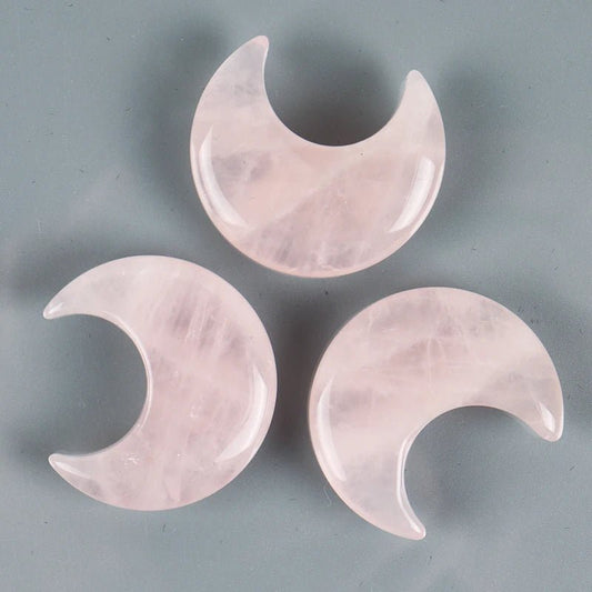 Mini Moon Shaped Crystal Stones - Mystical Rose Gems