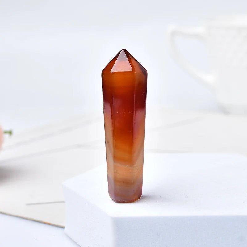 Natural Carnelian Hexagonal Column - Mystical Rose Gems