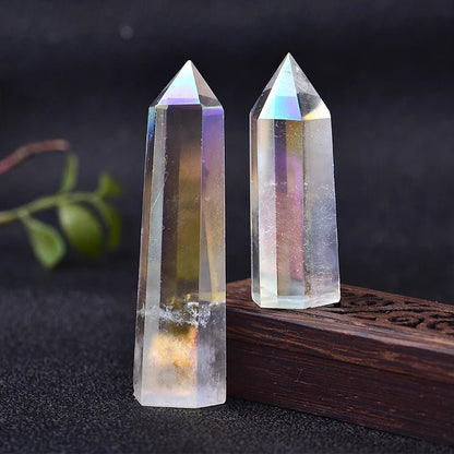 Natural Crystal Aura Clear Quartz Healing Stone - Mystical Rose Gems