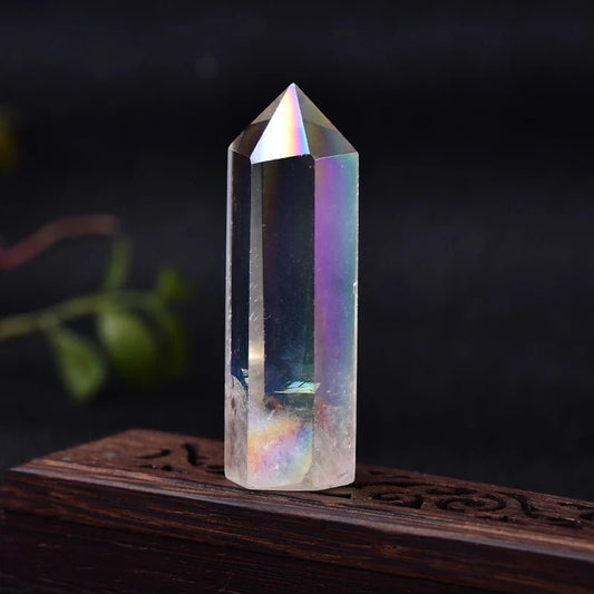 Natural Crystal Aura Clear Quartz Healing Stone - Mystical Rose Gems