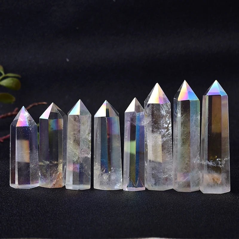 Natural Crystal Aura Clear Quartz Healing Stone - Mystical Rose Gems