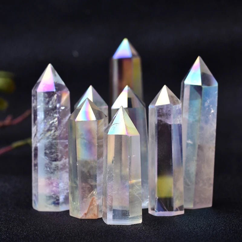 Natural Crystal Aura Clear Quartz Healing Stone - Mystical Rose Gems