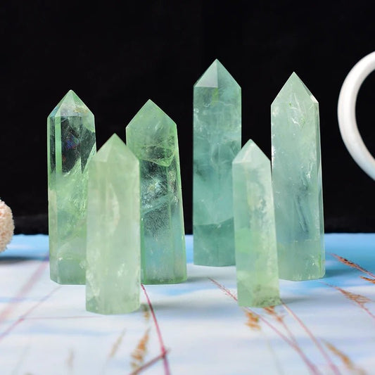 Natural Crystal Green Fluorite Tower - Mystical Rose Gems