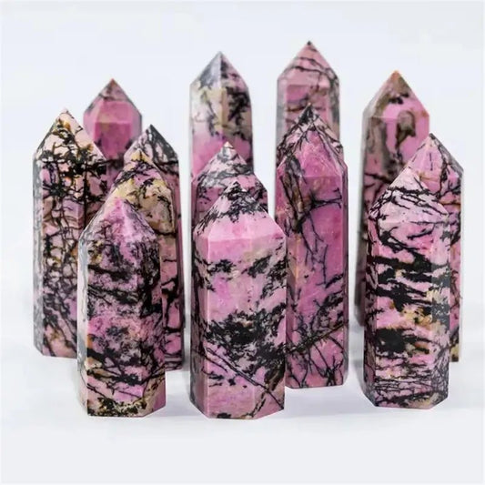 Rhodonite Point Crystal Tower - Mystical Rose Gems