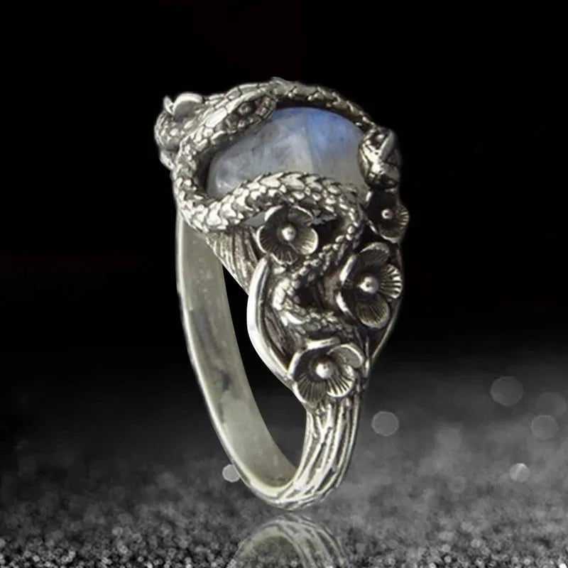 Snake Flower Moonstone Ring - Mystical Rose Gems