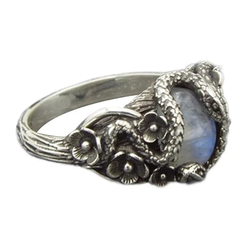 Snake Flower Moonstone Ring - Mystical Rose Gems