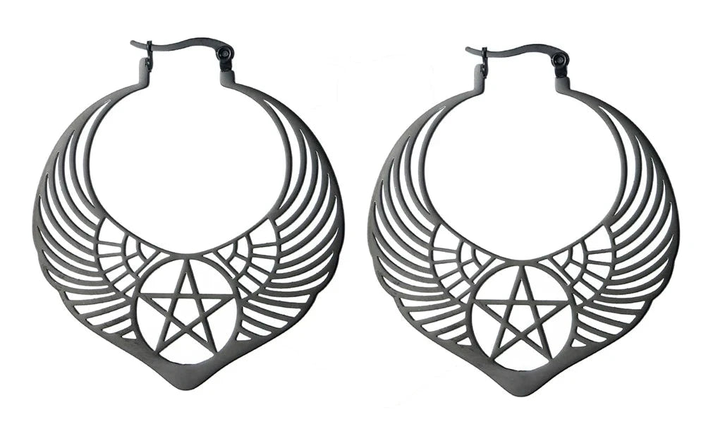 Stainless Steel Goth & Pagan Earrings - Mystical Rose Gems