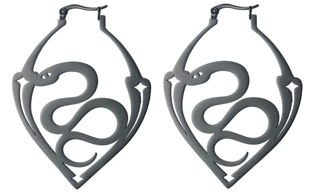 Stainless Steel Goth & Pagan Earrings - Mystical Rose Gems