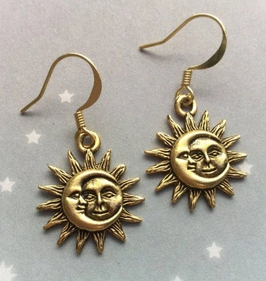 Sun and Moon Earrings - Mystical Rose Gems