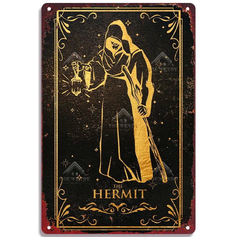 Tarot Metal Poster Wall Decor - Mystical Rose Gems