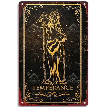 Tarot Metal Poster Wall Decor - Mystical Rose Gems