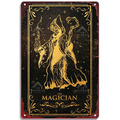 Tarot Metal Poster Wall Decor - Mystical Rose Gems