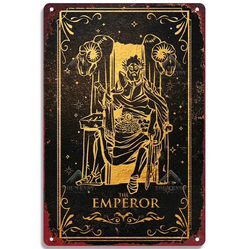 Tarot Metal Poster Wall Decor - Mystical Rose Gems