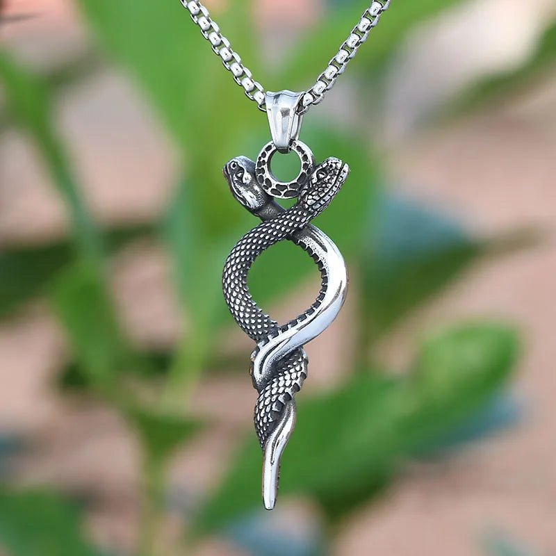 Twisted Snakes Pendant Necklace in Silver - Mystical Rose Gems