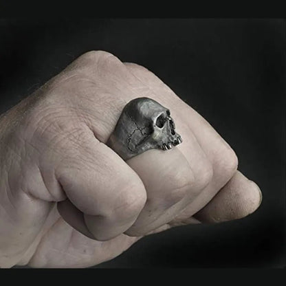 Vintage - Inspired Stainless Steel Skull Rings - Unisex Large Sizes - Mystical Rose Gems