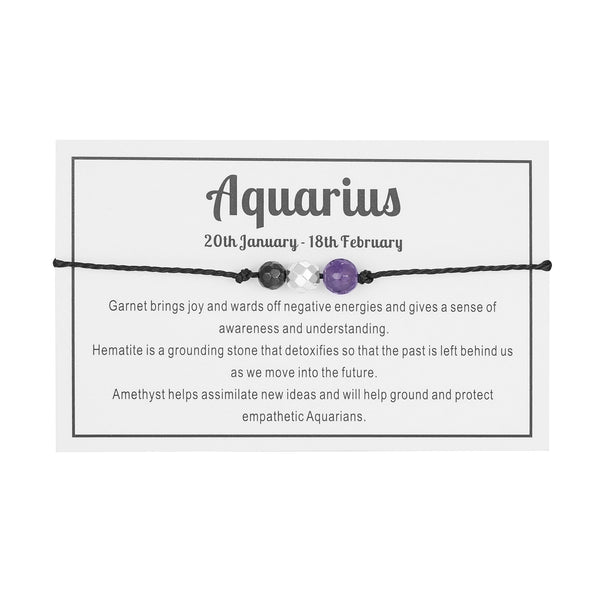 12 Zodiac Crystal Beads Bracelet - Mystical Rose Gems