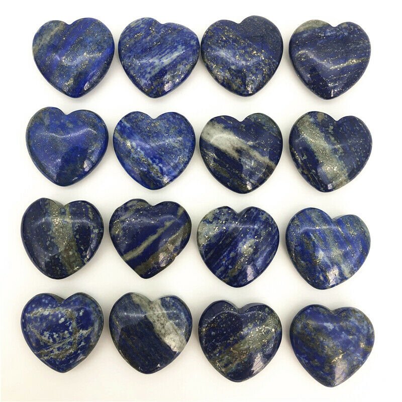 1pc Lapis Lazuli Heart Shaped Quartz Crystal - Mystical Rose Gems