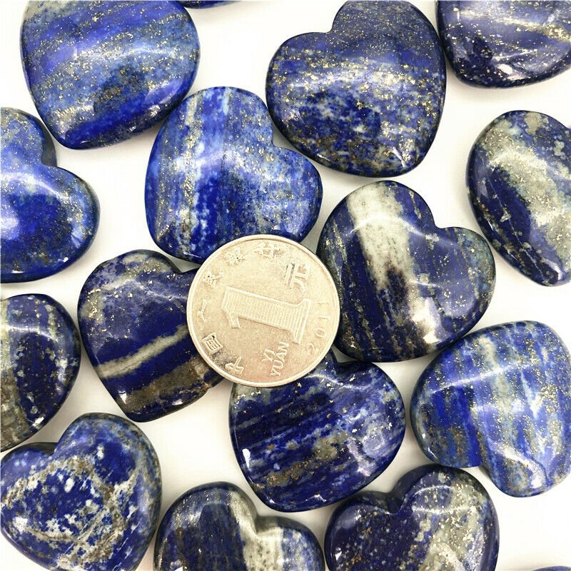 1pc Lapis Lazuli Heart Shaped Quartz Crystal - Mystical Rose Gems