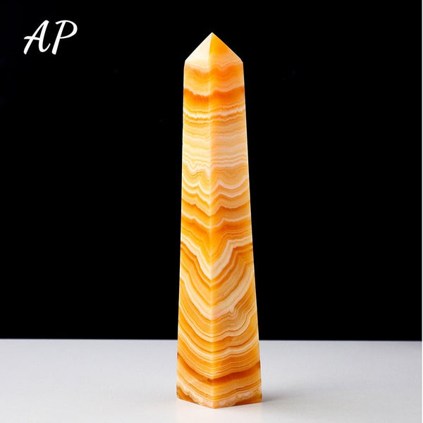 1pc Large Yellow Calcite Point Crystal Wand - Mystical Rose Gems