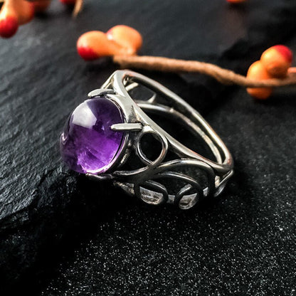 Amethyst Gemstone Ring Sterling Silver - Mystical Rose Gems